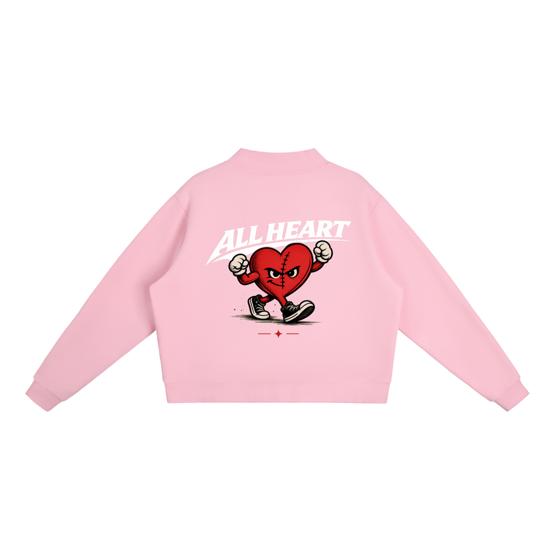 Essential Fleece Mock-Neck Crew Sweatshirt