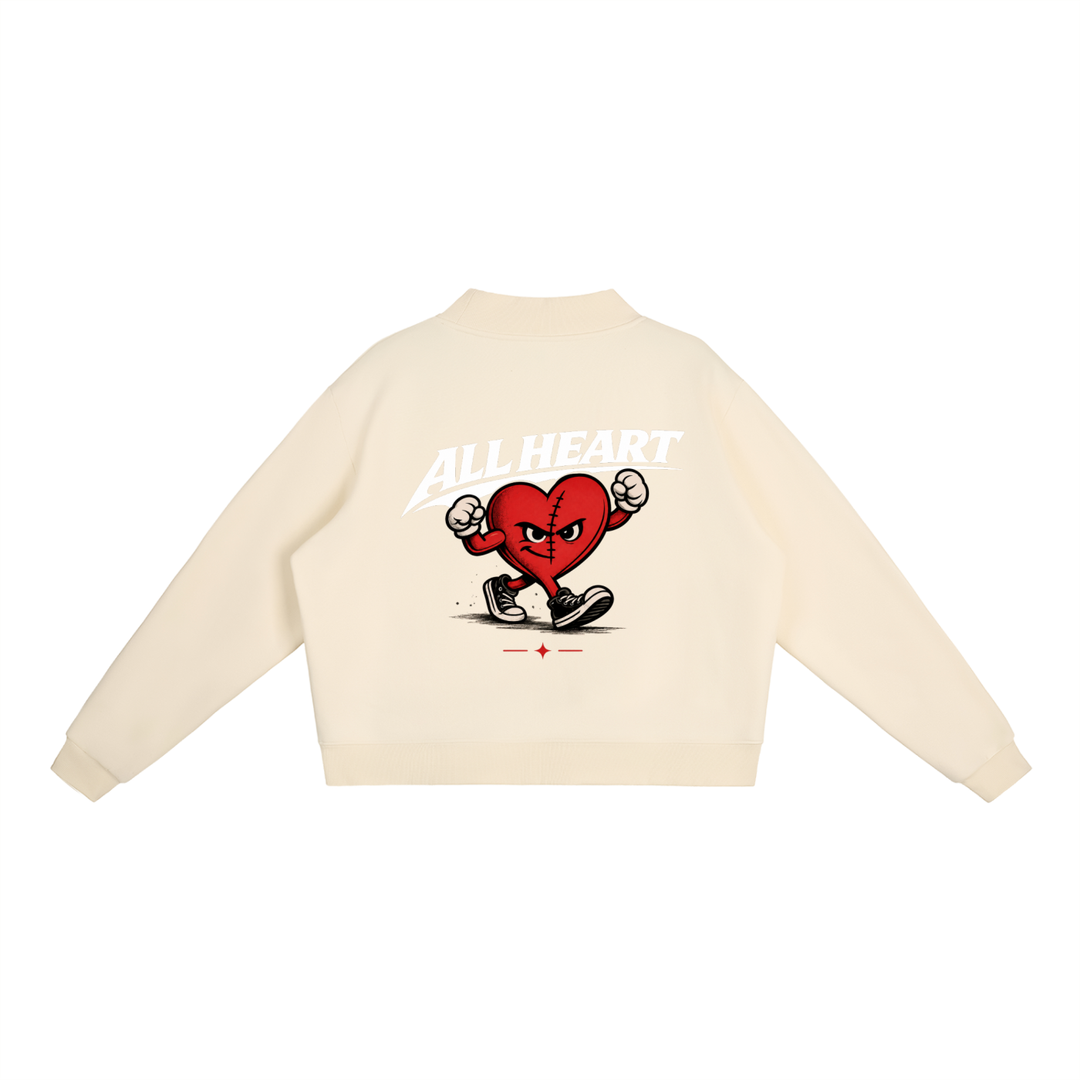 Essential Fleece Mock-Neck Crew Sweatshirt