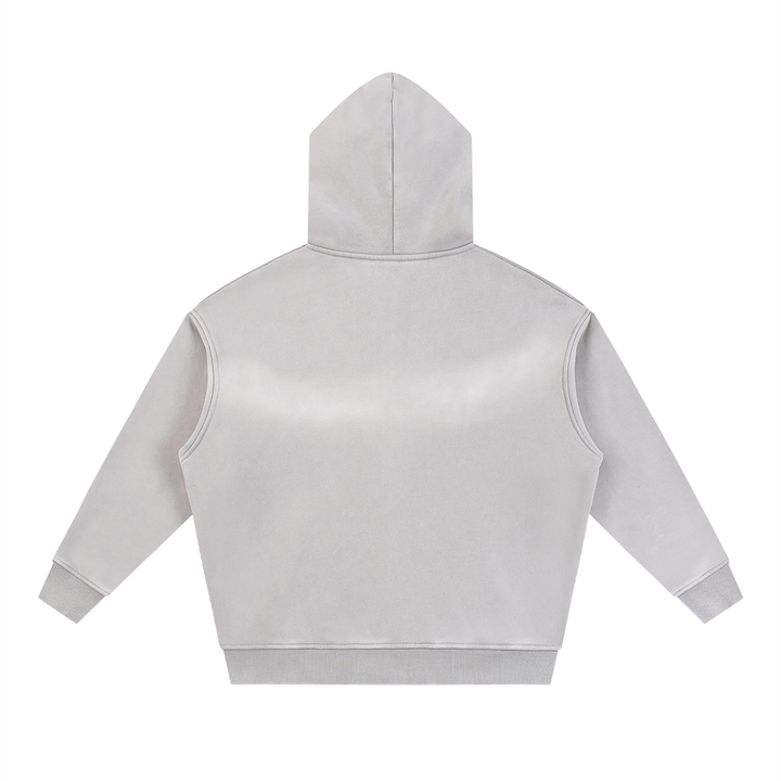 Sunfade Two-way Zipper Boxy Fleece Hoodie